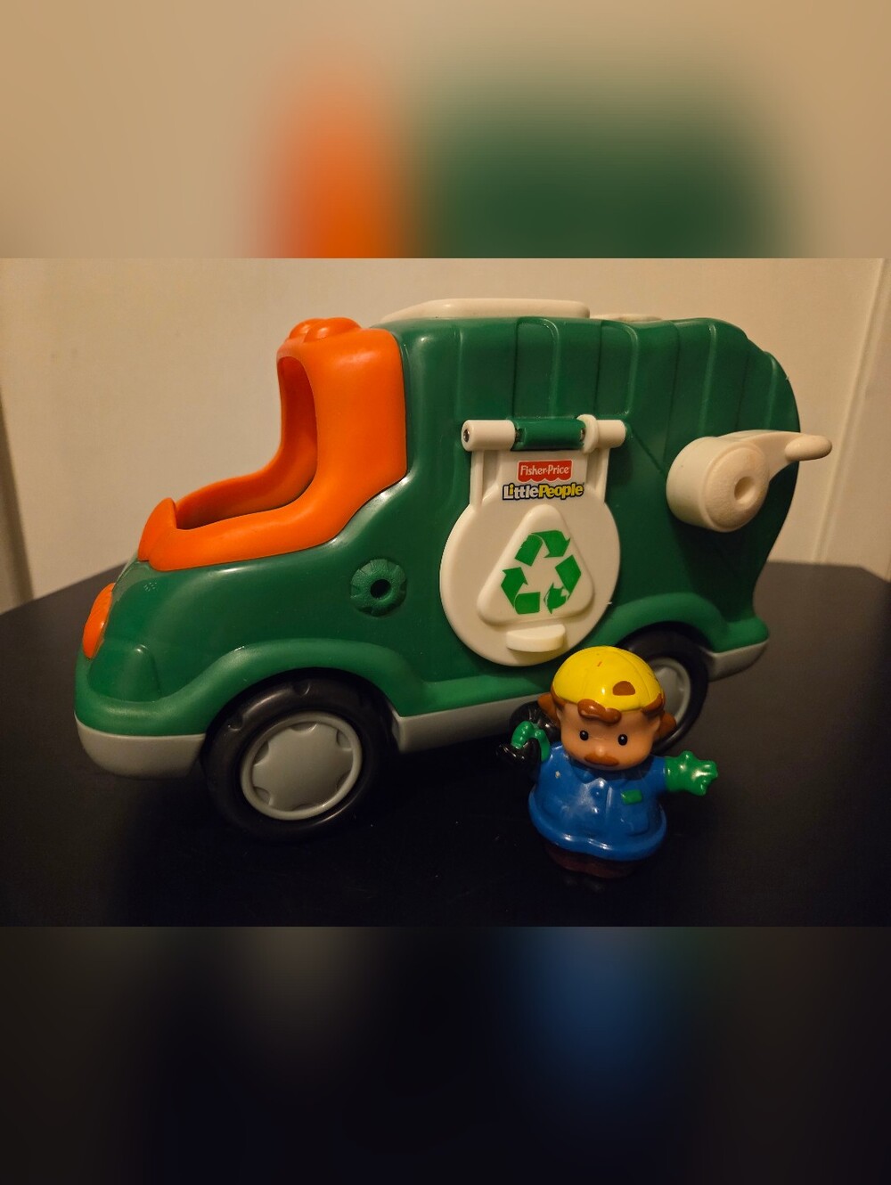 Little People Green Recycling Truck with Worker